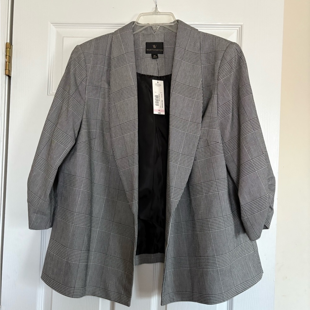 Worthington Gray Plaid Women's Blazer
